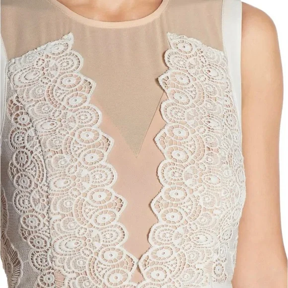 Anthropologie M Illusion Lace Sheath Mini Dress Pink - Picture 14 of 16